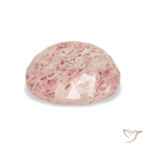 Cuarzo fresa Rosado claro natural de 4.13 ct, Ovalada, Transparente