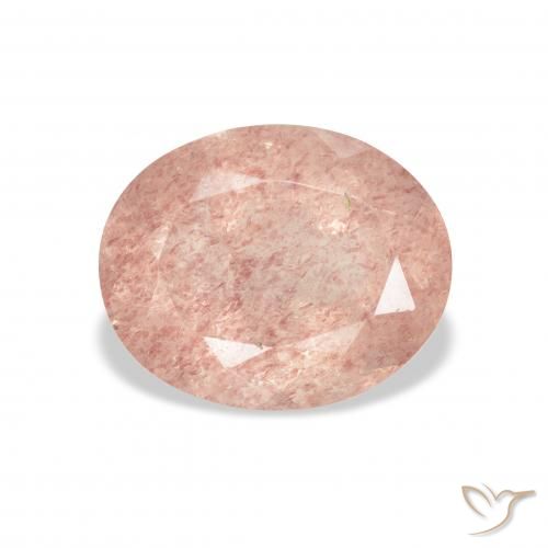 3.38ct Natural Rosado claro cuarzo fresa, Ovalada, Transparente