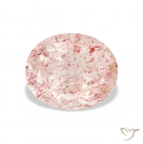 3.86ct Natural Rosado claro cuarzo fresa, Ovalada, Transparente