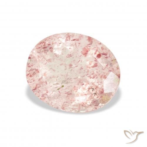 Cuarzo fresa Rosado claro natural de 3.86 ct, Ovalada, Transparente