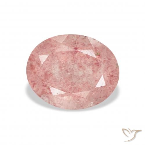 3.48ct Natural Rosado claro cuarzo fresa, Ovalada, Transparente