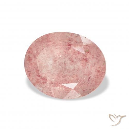 Cuarzo fresa Rosado claro natural de 3.48 ct, Ovalada, Transparente
