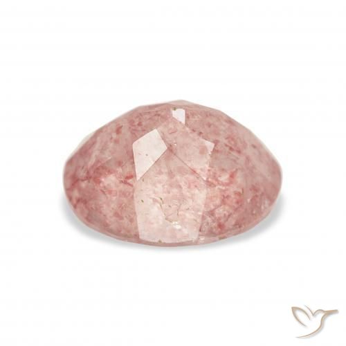 Cuarzo fresa Rosado claro natural de 3.48 ct, Ovalada, Transparente