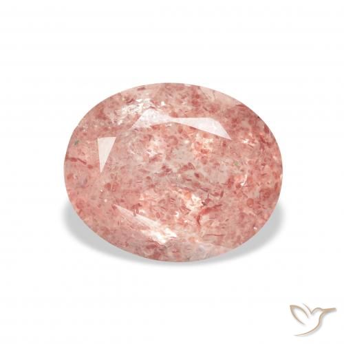 3.74ct Natural Rosado claro cuarzo fresa, Ovalada, Transparente