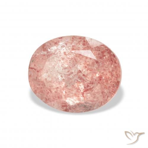 Cuarzo fresa Rosado claro natural de 3.74 ct, Ovalada, Transparente