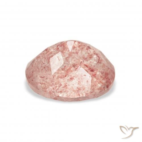 Cuarzo fresa Rosado claro natural de 3.74 ct, Ovalada, Transparente