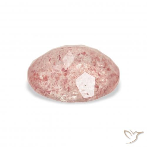 Cuarzo fresa Rosado claro natural de 3.19 ct, Ovalada, Transparente