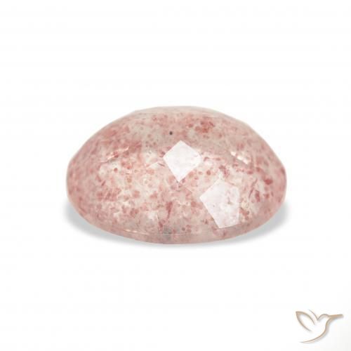 Cuarzo fresa Rosado claro natural de 3.34 ct, Ovalada, Transparente
