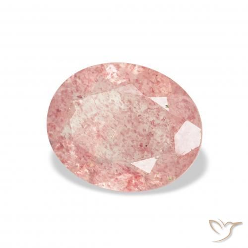 Cuarzo fresa Rosado claro natural de 2.48 ct, Ovalada, Transparente