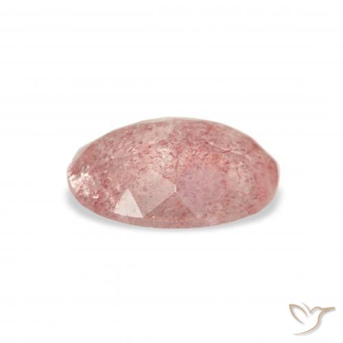 Cuarzo fresa Rosado claro natural de 2.48 ct, Ovalada, Transparente