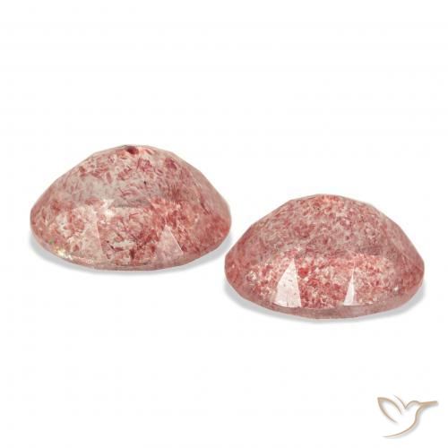 Gemas de Cuarzo fresa Rosado medio natural de 6.41 ct, Ovalada, Transparente