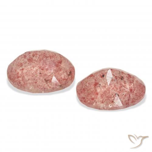 Gemas de Cuarzo fresa Rosado naranja natural de 6.43 ct, Ovalada, Transparente