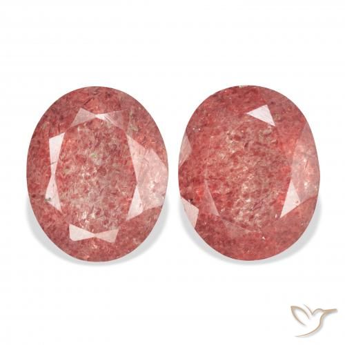 7.13ctw Natural Rosado medio Cuarzo fresa, Ovalada, Transparente