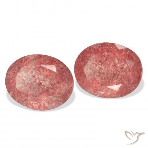 Gemas de Cuarzo fresa Rosado medio natural de 7.13 ct, Ovalada, Transparente