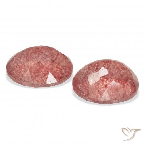 Gemas de Cuarzo fresa Rosado medio natural de 7.13 ct, Ovalada, Transparente