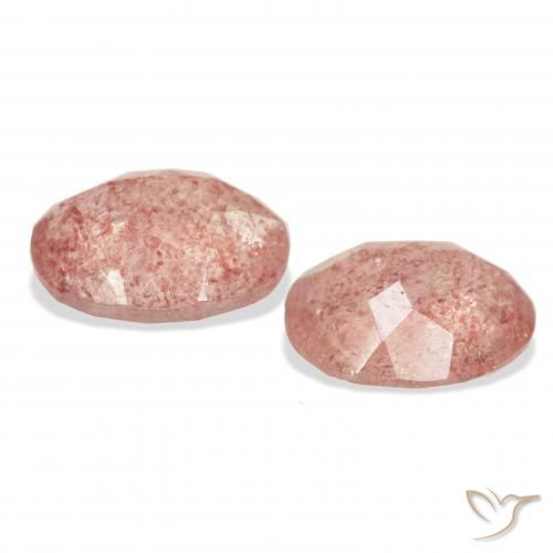 Gemas de Cuarzo fresa Rosado pomelo natural de 5.88 ct, Ovalada, Transparente