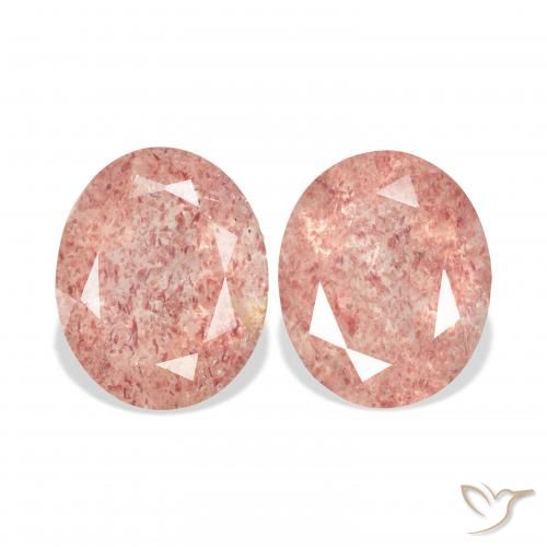 6.45ctw Natural Rosado medio cuarzo fresa, Ovalada, Transparente