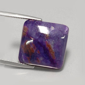 Sugilita violeta natural de 15,15 ct, corte cojín, opaco