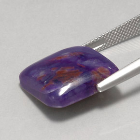 Sugilita violeta natural de 15,15 ct, corte cojín, opaco