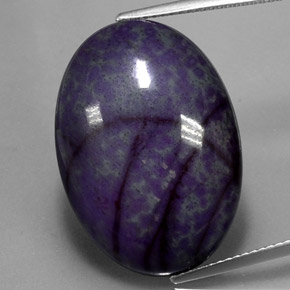 Sugilita multicolor natural de 22,11 ct, corte óvalo, opaco