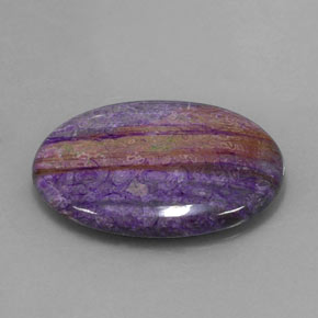 Sugilita multicolor natural de 12,41 ct, corte óvalo, opaco
