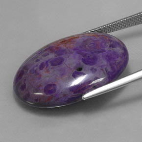 Sugilita multicolor natural de 21,13 ct, corte óvalo, opaco