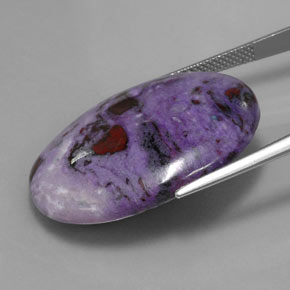 Sugilita multicolor natural de 29,30 ct, corte óvalo, opaco