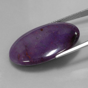 Sugilita multicolor natural de 25,71 ct, corte óvalo, opaco