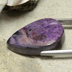 Sugilita Violeta oscuro medio natural de 18.65 ct, En forma de pera, Opaco