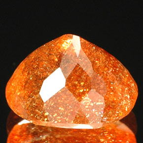 Piedra sol naranja natural de 1,81 ct, transparente, transparente / translúcido
