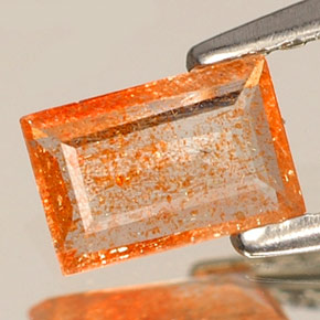 Piedra sol naranja natural de 0,30 ct, transparente, transparente / translúcido