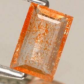 Piedra sol naranja natural de 0,30 ct, transparente, transparente / translúcido