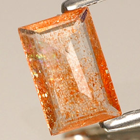 Piedra sol naranja natural de 0,30 ct, transparente, transparente / translúcido