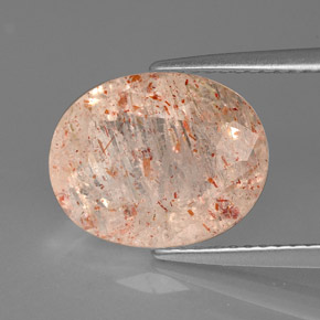 Piedra sol naranja natural de 3,75 ct, transparente, transparente / translúcido
