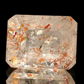 Piedra sol naranja natural de 2,89 ct, transparente, transparente / translúcido