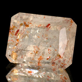Piedra sol naranja natural de 2,89 ct, transparente, transparente / translúcido