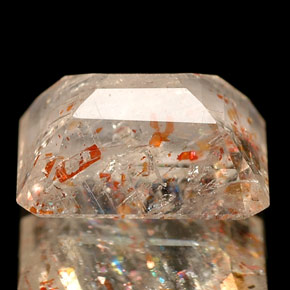 Piedra sol naranja natural de 2,89 ct, transparente, transparente / translúcido