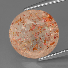 Piedra sol naranja natural de 3,46 ct, transparente, transparente / translúcido