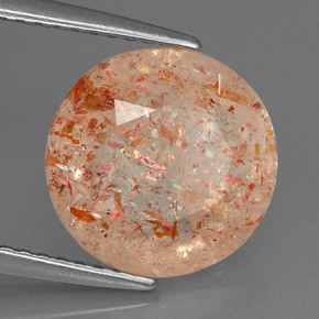 Piedra sol naranja natural de 3,46 ct, transparente, transparente / translúcido