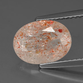Piedra sol naranja natural de 2,27 ct, transparente, transparente / translúcido