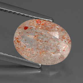 Piedra sol naranja natural de 2,27 ct, transparente, transparente / translúcido