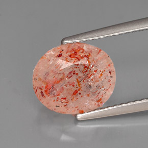 Piedra sol naranja natural de 2,66 ct, transparente, transparente / translúcido