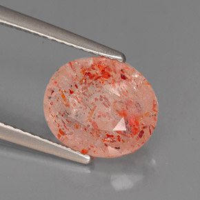 Piedra sol naranja natural de 2,66 ct, transparente, transparente / translúcido