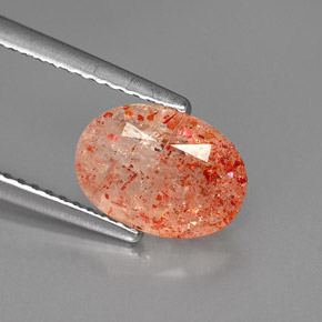 Piedra sol naranja natural de 1,75 ct, transparente, transparente / translúcido
