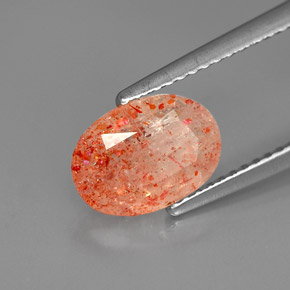 Piedra sol naranja natural de 1,75 ct, transparente, transparente / translúcido