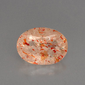 Piedra sol naranja natural de 1,31 ct, transparente, transparente / translúcido