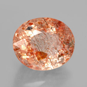 Piedra sol naranja natural de 5,73 ct, transparente, transparente / translúcido