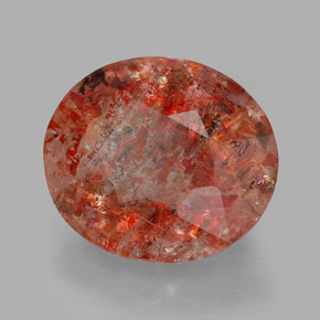 Piedra sol naranja natural de 2,98 ct, transparente, transparente / translúcido