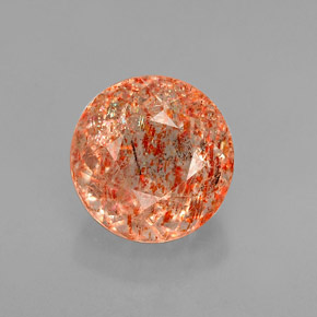 Piedra sol naranja natural de 1,41 ct, transparente, transparente / translúcido