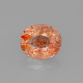 Piedra sol naranja natural de 1,58 ct, transparente, transparente / translúcido